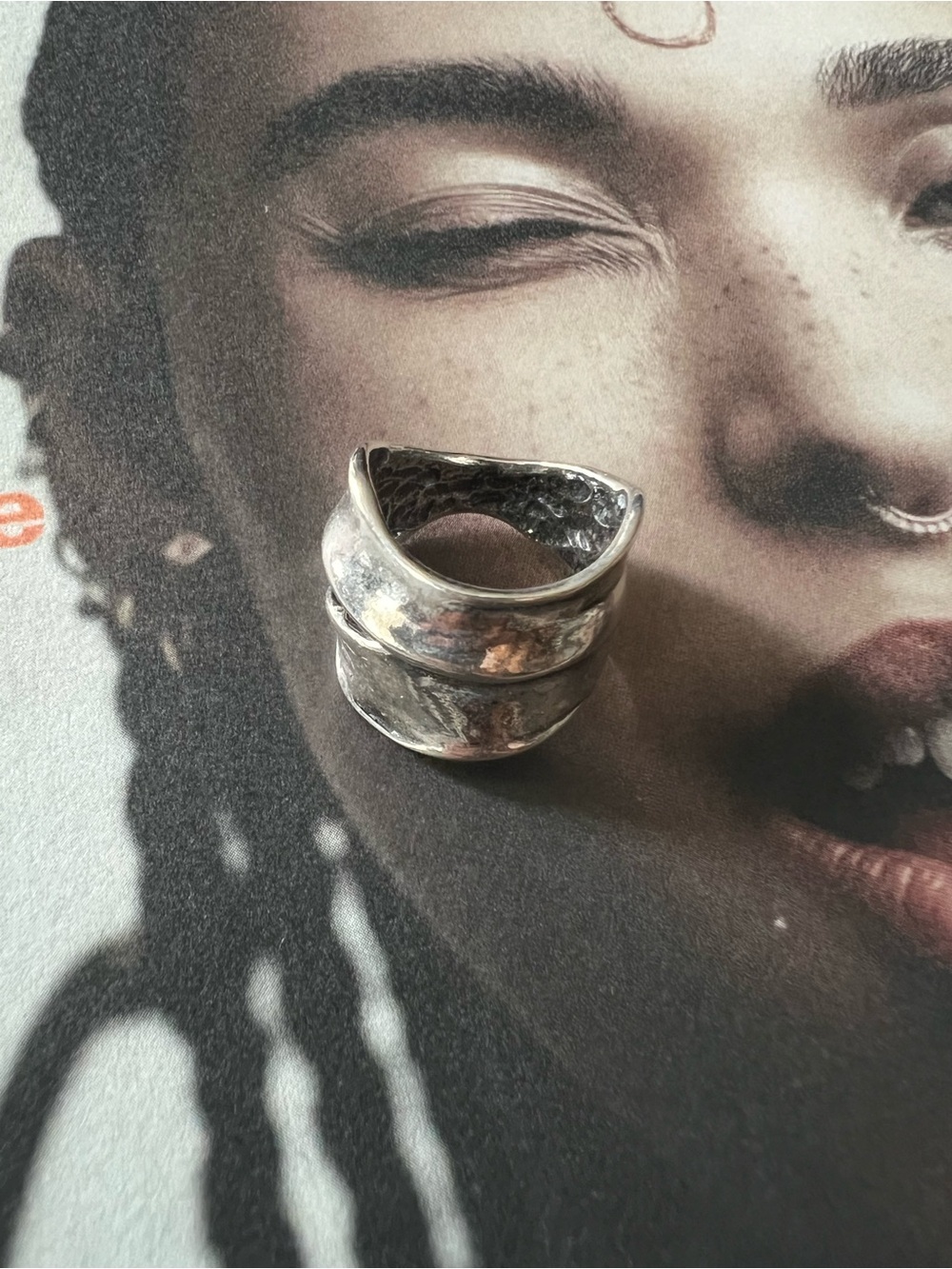 SHABLOOL • Hammered Wave 925 Sterling Silver Ring